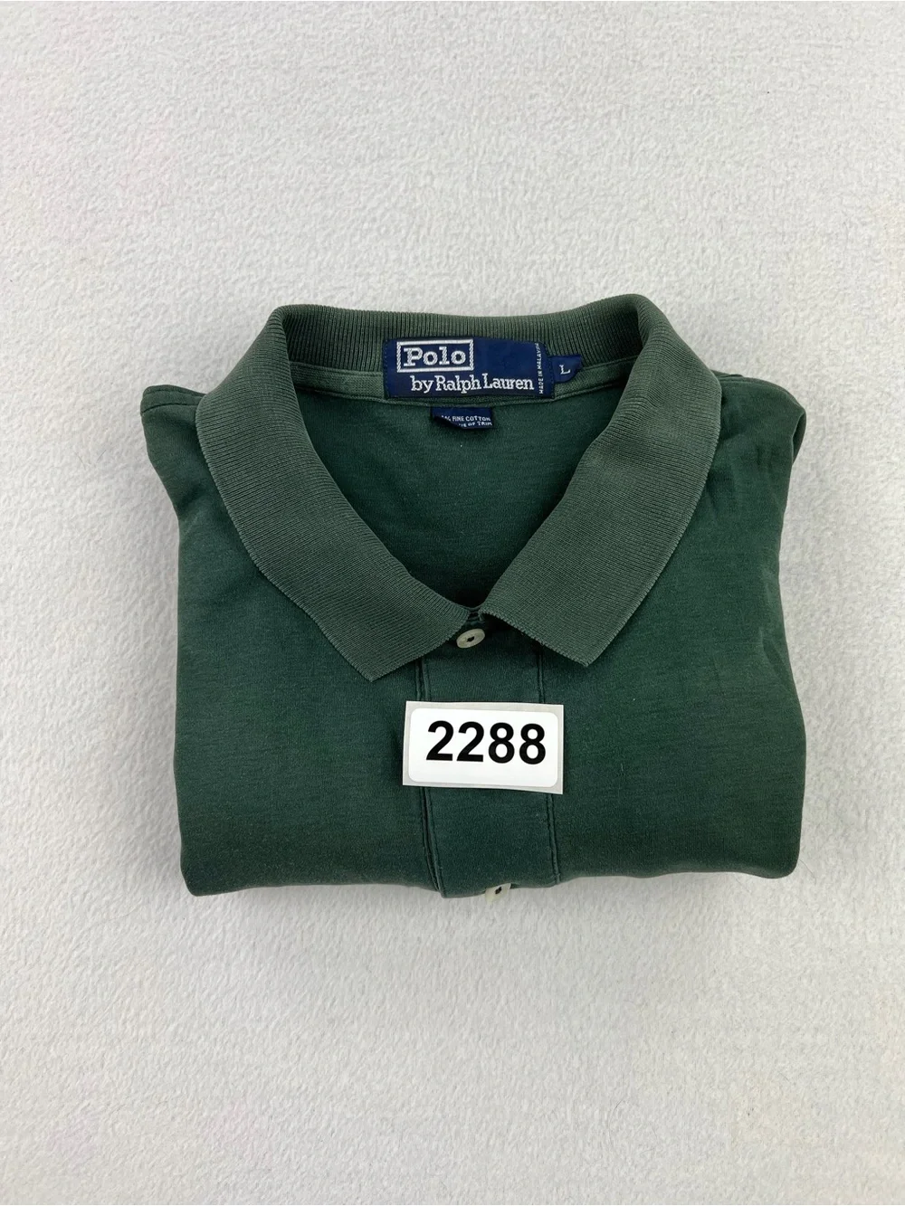 VTG Polo Ralph Lauren Forrest Green Polo Golf Crest Logo Lightweight Mens Sz L